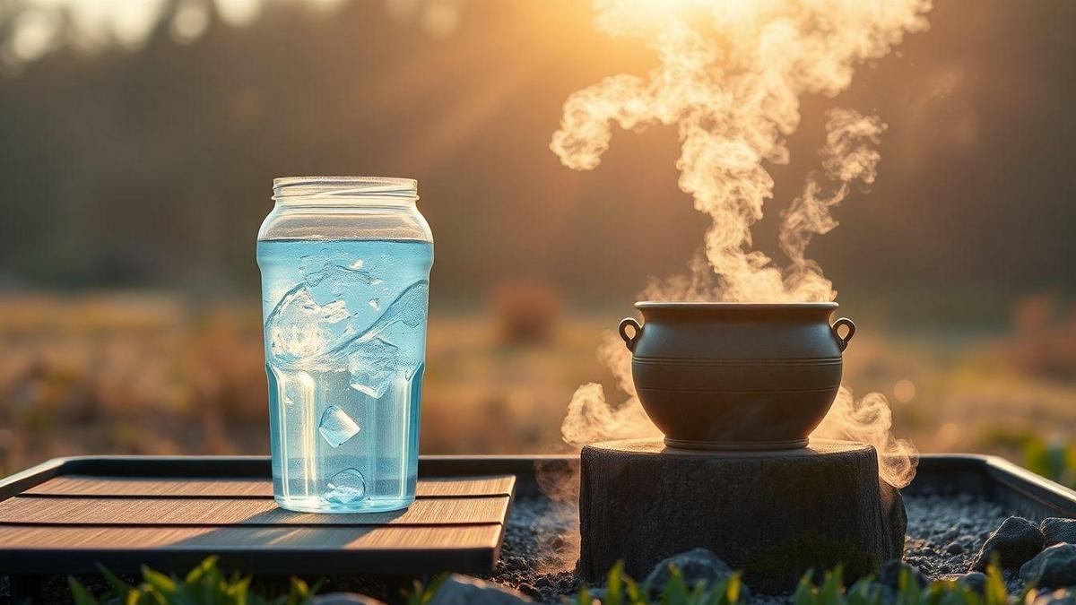 Métodos de desinfecção de água potável por calor e sol