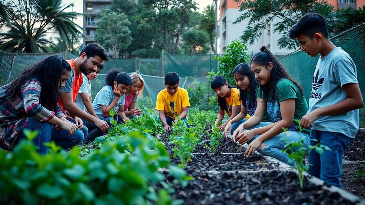 Projetos comunitários locais juvenis e educação por pares para aumentar o engajamento
